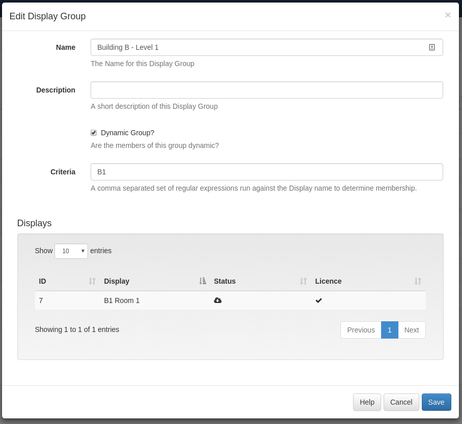 Display Group Dynamic Criteria