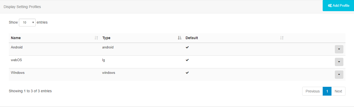 Display Settings Profiles