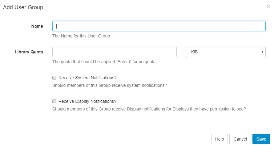 User Group Add Form