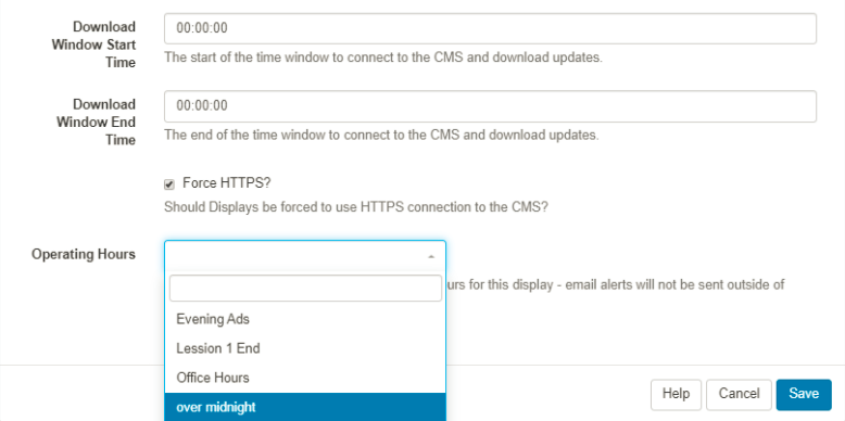 Display Settings Network