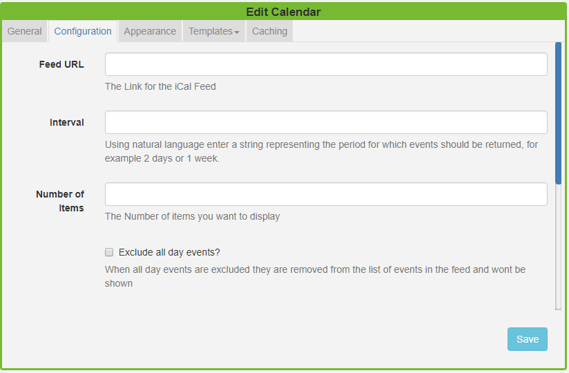 Calendar Configuration