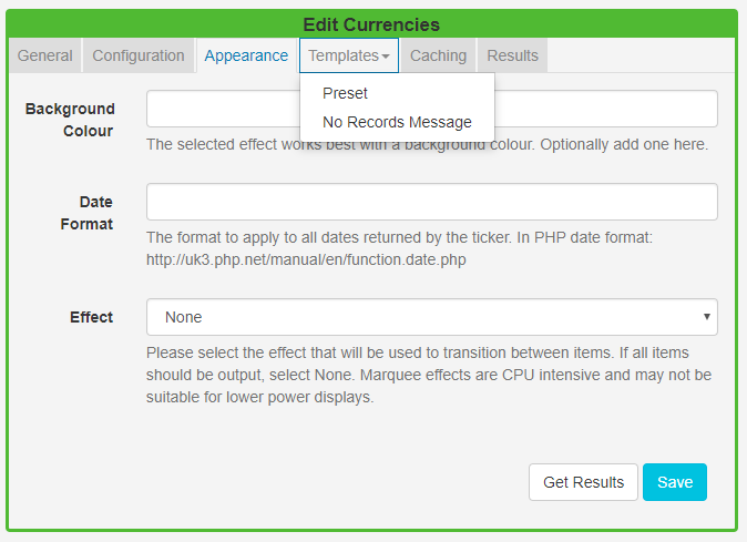 Currencies Templates