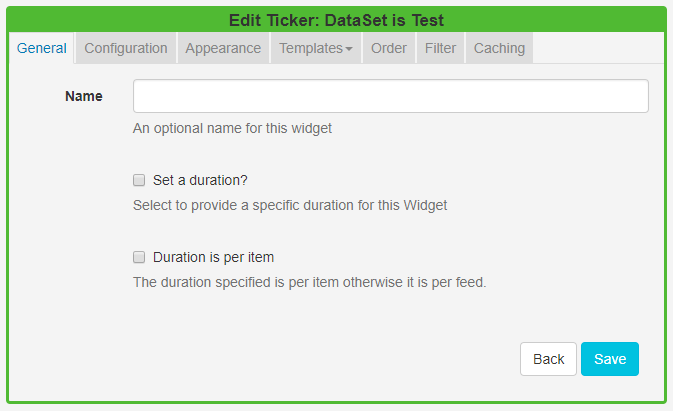 DataSet Ticker Edit Form