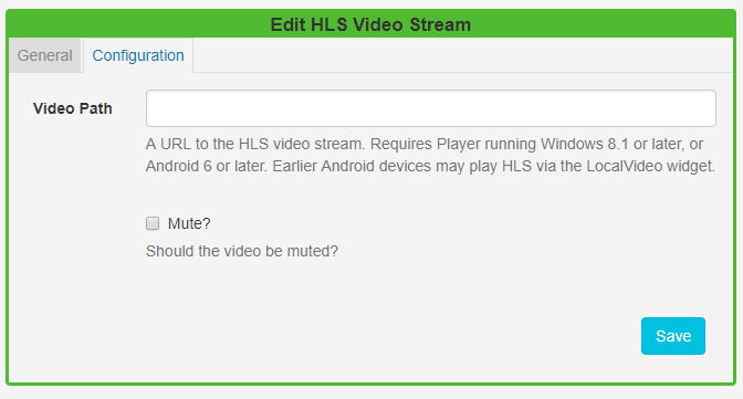 Add HLS Video Stream