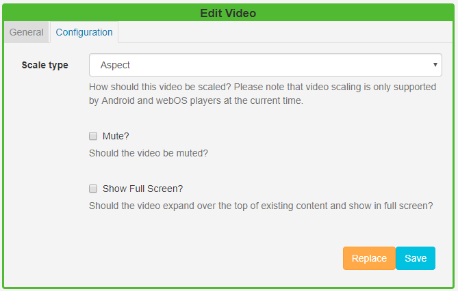 Video Configuration