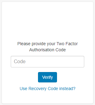 2FA Code Login